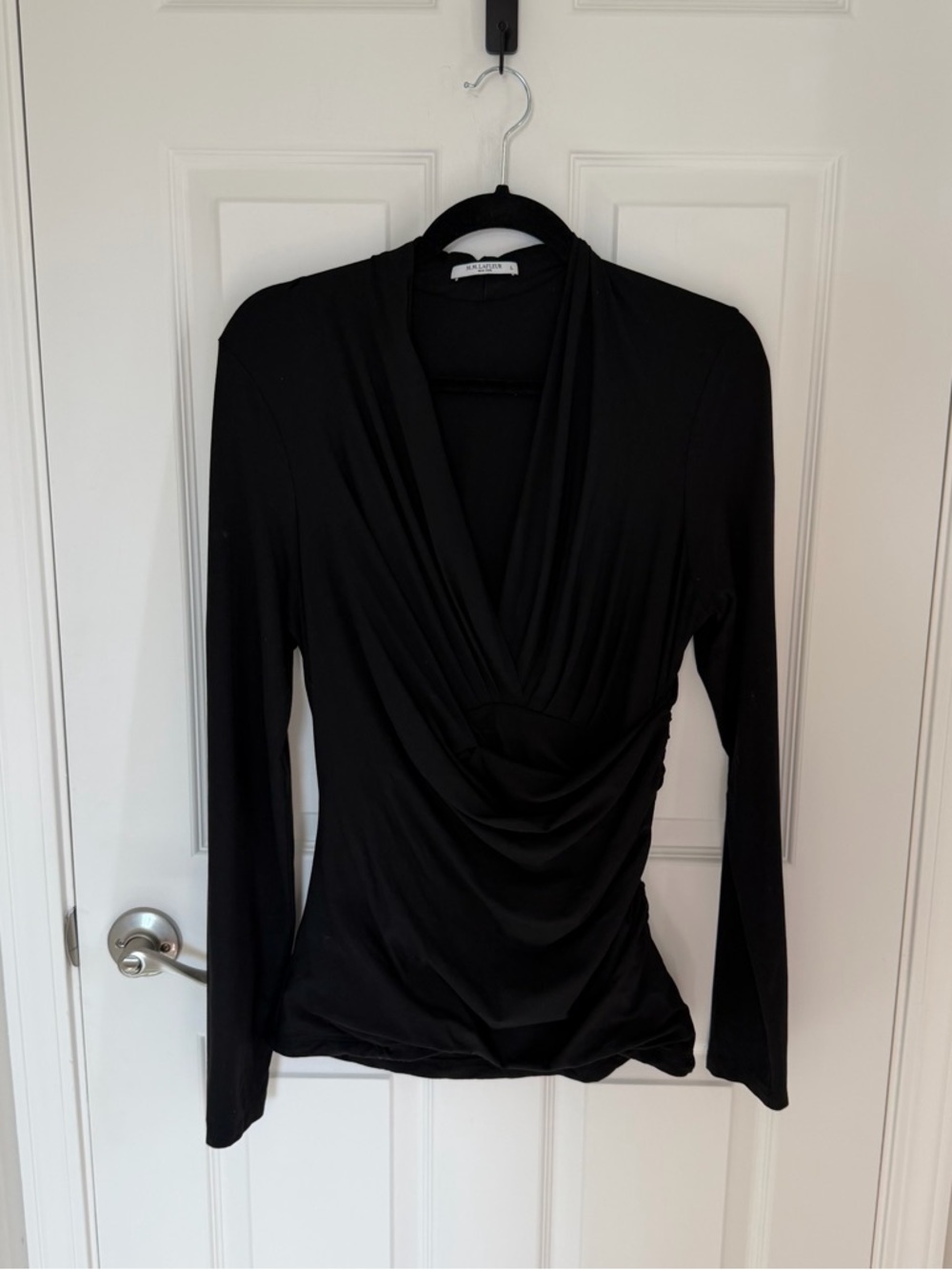 MM Lafleur Draped Faux Wrap Top, L